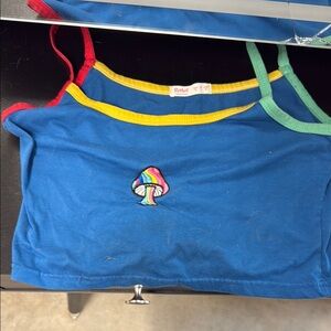 Colorful Tank Top with Mushroom Design